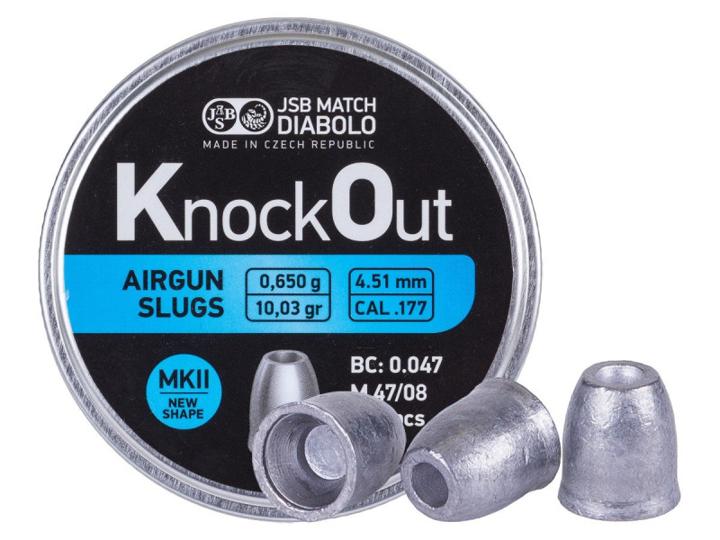 JSB KnockOut Slugs MKII .177 Cal, 10.03 Grains, Hollowpoint, 500ct