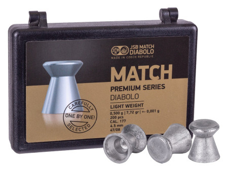 JSB Match Premium Light, .177 Cal, 7.72 Grains, Wadcutter, 200ct