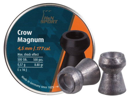 H&N Crow Magnum .177 Cal, 8.80 Grains, Hollowpoint, 500ct