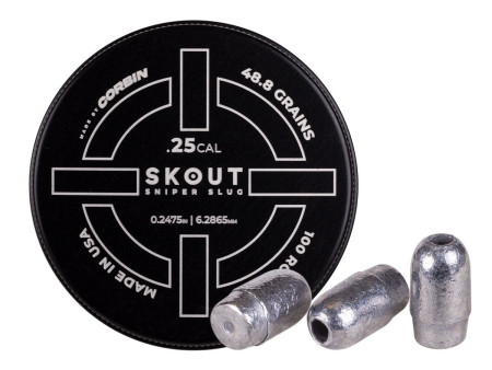 Skout Airguns Sniper Slug, .25 Cal, 48.8 Grains, Hollowpoint, 100ct
