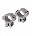 BKL 1" Rings, 3/8" or 11mm Dovetail, Double Strap, Silver